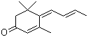 structure of CAS# 13215-88-8, Tabanone;Megastigmatrienone; 3,5,5-Trimethyl-4-butenylidene-2-cyclohexen-1-one; 4-(2-Butenylidene)-3,5,5-trimethylcyclohex-2-en-1-one