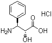 structure of CAS# 132201-32-2, (2R,3S)-3-Phenylisoserine hydrochloride;(2R,3S)-3-Amino-2-hydroxy-3-phenyl-propanoic acid hydrochloride