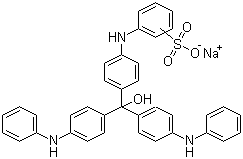 structure of CAS# 1324-80-7, Acid Blue 119;Alkali Blue 6B; [[4-[Hydroxybis[4-(phenylamino)phenyl]methyl]phenyl]amino]benzenesulfonic acid monosodium salt