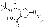 结构式 CAS# 132622-65-2, (2S,4S)-1-(叔丁氧羰基)-4-叠氮基吡咯烷-2-羧酸