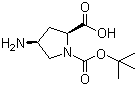 结构式 CAS# 132622-66-3, (2S,4S)-4-氨基-1,2-吡咯烷二羧酸 1-叔丁酯