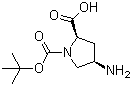 结构式 CAS# 132622-98-1, (2R,4R)-4-氨基-1,2-吡咯烷二羧酸 1-叔丁酯