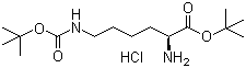 structure of CAS# 13288-57-8, Ne-Boc-L-lysine tert-butyl ester hydrochloride;H-Lys(Boc)-OtBu HCl