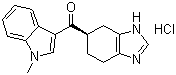 结构式 CAS# 132907-72-3, 盐酸雷莫司琼; (-)-(R)-5-[(1-甲基-1H-吲哚-3-基)羰基]-4,5,6,7-四氢-1H-苯并咪唑盐酸盐
