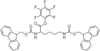 structure of CAS# 132990-14-8, N,N'-Bis[(9H-Fluoren-9-ylmethoxy)carbonyl]-L-lysine pentafluorophenyl ester;Fmoc-Lys(Fmoc)-OPfp