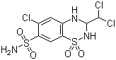 structure of CAS# 133-67-5, Trichlormethiazide;6-Chloro-3-(dichloromethyl)-3,4-dihydro-7-sulfamyl-1,2,4-benzothiadiazine-1,1-dioxide