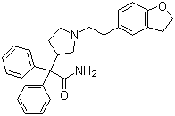 structure of CAS# 133099-04-4, Darifenacin;2-[1-[2-(2,3-Dihydro-1-benzofuran-5-yl)ethyl]pyrrolidin-3-yl]-2,2-di(phenyl)acetamide