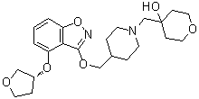 结构式 CAS# 1331782-27-4, 四氢-4-[[4-[[[4-[[(3R)-四氢-3-呋喃基]氧基]-1,2-苯并异恶唑-3-基]氧基]甲基]-1-哌啶基]甲基]-2H-吡喃-4-醇