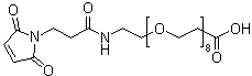 structure of CAS# 1334177-86-4, 1-Maleimido-3-oxo-7,10,13,16,19,22,25,28-octaoxa-4-aza-hentriacontan-31-oic acid;3-[2-[2-[2-[2-[2-[2-[2-[2-[3-(2,5-dioxopyrrol-1-yl)propanoylamino]ethoxy]ethoxy]ethoxy]ethoxy]ethoxy]ethoxy]ethoxy]ethoxy]propanoic acid