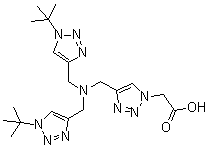 结构式 CAS# 1334179-85-9, 2-[4-[(双[(1-叔丁基-1H-1,2,3-三唑-4-基)甲基]氨基)甲基]-1H-1,2,3-三唑-1-基]乙酸