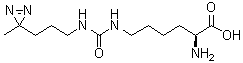 structure of CAS# 1337883-32-5, ((3-(3-Methyl-3H-diazirin-3-yl)propamino)carbonyl)-Nepsilon-L-lysine;DiZPK