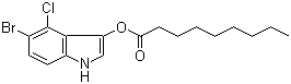 结构式 CAS# 133950-77-3, 壬酸 5-溴-4-氯-1H-吲哚-3-酯