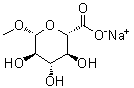 structure of CAS# 134253-42-2, Methyl beta-D-Glucopyranosiduronic acid monosodium salt