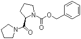 structure of CAS# 134563-22-7, (R)-Benzyl 2-(pyrrolidine-1-carbonyl)pyrrolidine-1-carboxylate;1-[N-(Benzyloxycarbonyl)-D-prolyl]pyrrolidine; (R)-2-[(Pyrrolidin-1-yl)carbonyl]pyrrolidine-1-carboxylic acid benzyl ester