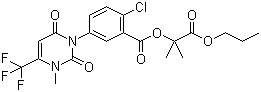 structure of CAS# 134605-64-4, Butafenacil;2-Chloro-5-[3,6-dihydro-3-methyl-2,6-dioxo-4-(trifluoromethyl)-1(2H)-pyrimidinyl]benzoic acid 1,1-dimethyl-2-oxo-2-(2-propen-1-yloxy)ethyl ester