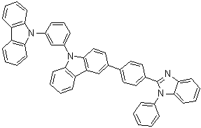 结构式 CAS# 1346792-67-3, 9-[3-(9H-咔唑-9-基)苯基]-3-[4-(1-苯基-1H-苯并咪唑-2-基)苯基]-9H-咔唑