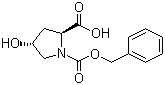 结构式 CAS# 13504-85-3, Cbz-L-羟脯氨酸; N-苄氧羰基-L-羟脯氨酸