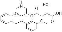 结构式 CAS# 135159-51-2, 盐酸沙格雷酯; (+/-)-2-(二甲胺基)-1-{[2-(3-甲氧基苯基)苯氧基]甲基}乙基丁二酸单酯盐酸盐