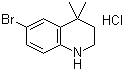 结构式 CAS# 135631-91-3, 6-溴-1,2,3,4-四氢-4,4-二甲基喹啉盐酸盐