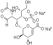 structure of CAS# 136144-56-4, 2-(Acetylamino)-2-deoxy-3-O-(4-deoxy-alpha-L-threo-hex-4-enopyranuronosyl)-D-galactose 4-(hydrogen sulfate) disodium salt