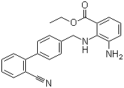 Ethyl 3-amino-2-[(2'-cyanobiphenyl-4-yl)methyl]aminobenzoate molecular structure (CAS 136285-69-3)