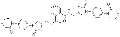 结构式 CAS# 1365267-36-2, N1,N2-双[[(5S)-2-氧代-3-[4-(3-氧代-4-吗啉基)苯基]-5-恶唑烷基]甲基]-1,2-苯二甲酰胺