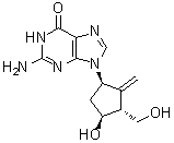 结构式 CAS# 1367369-78-5, 2-氨基-1,9-二氢-9-[(1R,3R,4S)-4-羟基-3-(羟基甲基)-2-亚甲基环戊基]-6H-嘌呤-6-酮