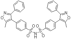 structure of CAS# 1373038-60-8, 4-(5-Methyl-3-phenyl-4-isoxazolyl)-N-[[4-(5-methyl-3-phenyl-4-isoxazolyl)phenyl]sulfonyl]benzenesulfonamide