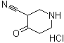 structure of CAS# 1373253-28-1, 4-Oxo-3-piperidinecarbonitrile hydrochloride