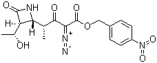 structure of CAS# 137391-68-5, (3S,4R)-3-[(1R)-1-Hydroxyethyl]-4-[(1R)-1-methyl-3-diazo-3-(4-nitrobenzyloxycarbonyl)-2-oxopropyl]azetidin-2-one;F-9