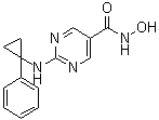 structure of CAS# 1375465-91-0, N-Hydroxy-2-[(1-phenylcyclopropyl)amino]-5-pyrimidinecarboxamide