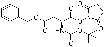 结构式 CAS# 13798-75-9, N-叔丁氧羰基-L-天冬氨酸 4-苄酯 1-(N-羟基丁二酰亚胺)酯
