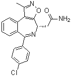 结构式 CAS# 1380087-89-7, (4S)-6-(4-氯苯基)-1-甲基-4H-异恶唑并[5,4-d][2]苯并氮杂卓-4-乙酰胺