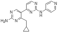 结构式 CAS# 1383716-40-2, 4'-(环丙基甲基)-N2-4-吡啶基[4,5'-联嘧啶]-2,2'-二胺