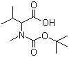 结构式 CAS# 13850-91-4, N-叔丁氧羰基-N-甲基-DL-缬氨酸