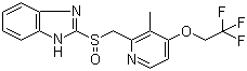 结构式 CAS# 138530-94-6, (R)-兰索拉唑; 2-[[3-甲基-4-(2,2,2-三氟乙氧基)吡啶-2-基]甲基亚磺酰基]-1H-苯并咪唑