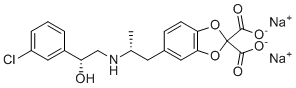 结构式 CAS# 138908-40-4, (R,R)-5-(2-((2-(3-氯苯基)-2-羟乙基)-氨基)丙基)-1,3-苯并二氧杂环戊烯-2,3-二羧酸二钠