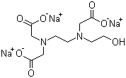 N-(2-羟基乙基)乙二胺-N,N',N'-三乙酸三钠盐分子结构 (CAS 139-89-9)