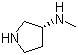 结构式 CAS# 139015-33-1, (3R)-(+)-3-(甲氨基)吡咯烷
