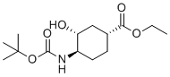 结构式 CAS# 1392745-70-8, (1R,3R,4R)-乙基4-(叔-丁氧羰基氨基)-3-羟基环己烷甲酸酯