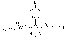 structure of CAS# 1393813-43-8, N-[5-(4-Bromophenyl)-6-(2-hydroxyethoxy)-4-pyrimidinyl]-N'-propylsulfamide