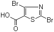 structure of CAS# 139669-96-8, 2,4-Dibromo-5-thiazolecarboxylic acid
