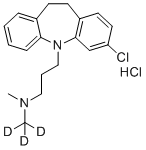 structure of CAS# 1398065-86-5, 3-(2-chloro-5,6-dihydrobenzo[b][1]benzazepin-11-yl)-N-methyl-N-(trideuteriomethyl)propan-1-amine hydrochloride