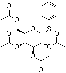 结构式 CAS# 13992-16-0, 苯基 1-硫代-alpha-D-吡喃葡萄糖苷 2,3,4,6-四乙酸酯