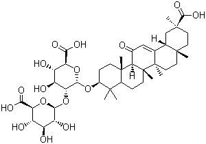 structure of CAS# 1405-86-3, Glycyrrhizic acid;3-O-(2-O-beta-D-Glucopyranuronosyl-alpha-D-glucopyranuronosyl)-18beta-g lycyrrhetinic acid