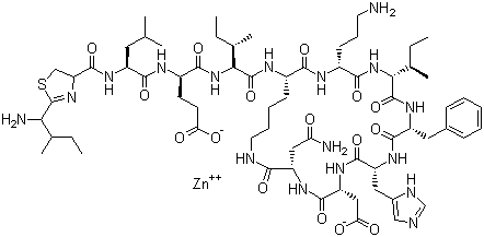 structure of CAS# 1405-89-6, Zinc bacitracin;Bacitracin zinc salt