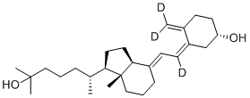 structure of CAS# 140710-94-7, Calcifediol-d3;(εR,1R,3aS,4E,7aR)-4-[(2Z)-2-[(5S)-5-Hydroxy-2-(methylene-d2)cyclohexylidene]ethylidene-2-d]octahydro-α,α,ε,7a-tetramethyl-1H-indene-1-pentanol