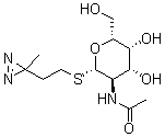structure of CAS# 141411-40-7, 2-(3-Methyl-3H-diazirin-3-yl)ethyl 2-(acetylamino)-2-deoxy-1-thio-beta-D-galactopyranoside