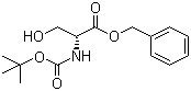 structure of CAS# 141527-78-8, N-tert-Butoxycarbonyl-D-serine benzyl ester;N-[(tert-Butoxy)carbonyl]-D-serine phenylmethyl ester