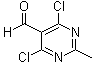 结构式 CAS# 14160-91-9, 4,6-二氯-2-甲基-5-嘧啶甲醛